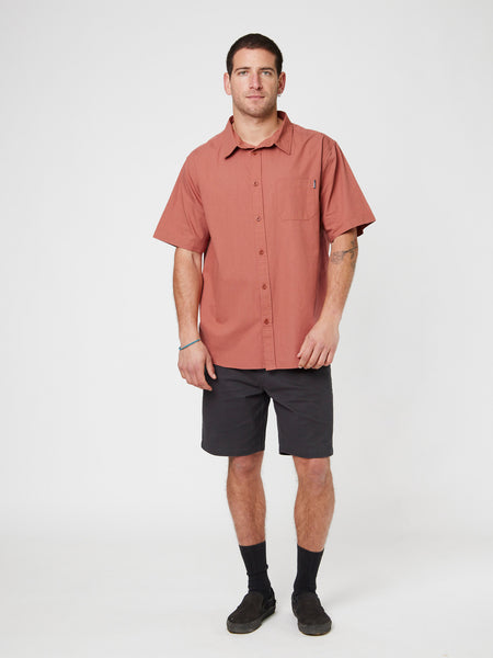 Camisas Burdeo Hombre Solid