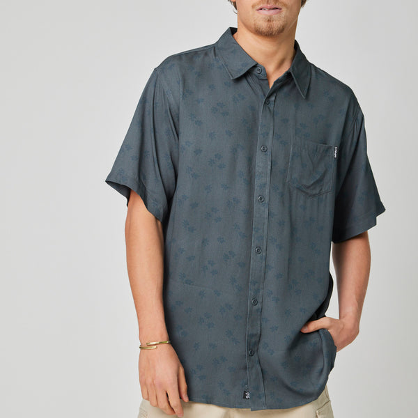 Camisa Manga Corta Palm Azul