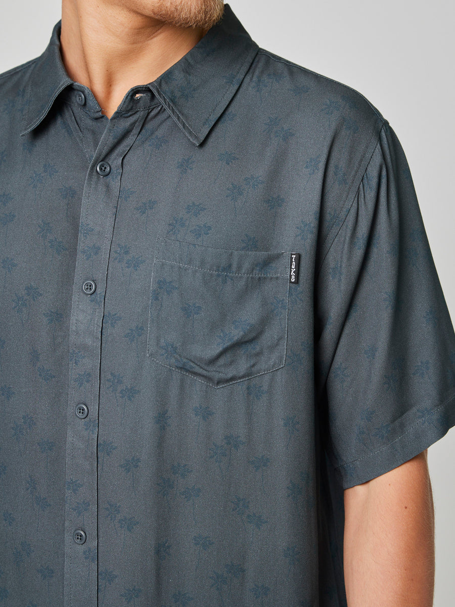 Camisa Manga Corta Palm Azul