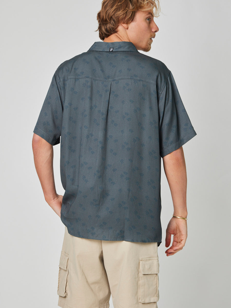 Camisa Manga Corta Palm Azul