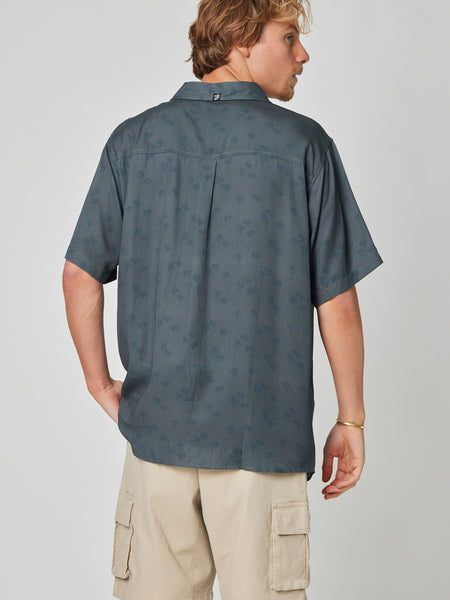Camisa Manga Corta Palm Azul