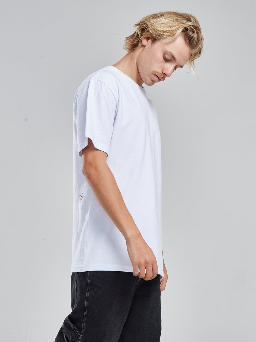 Polera Hombre Blanca Manga Corta Crafted