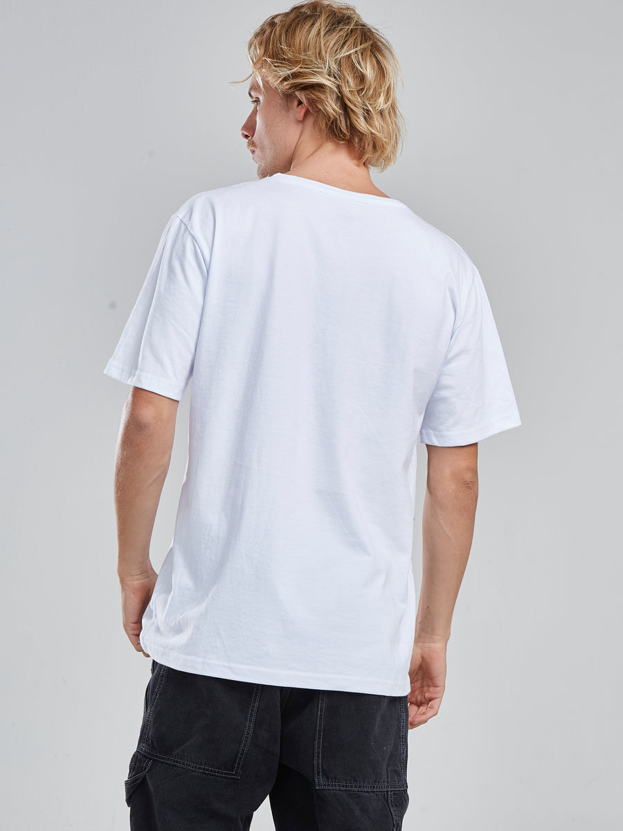 Polera Hombre Blanca Manga Corta Cactus