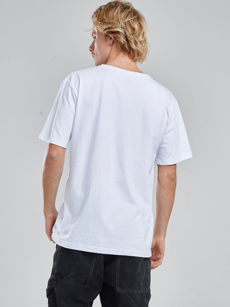 Polera Hombre Blanca Manga Corta Cactus