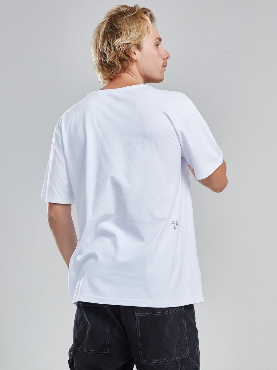 Polera Hombre Blanca Manga Corta Oil