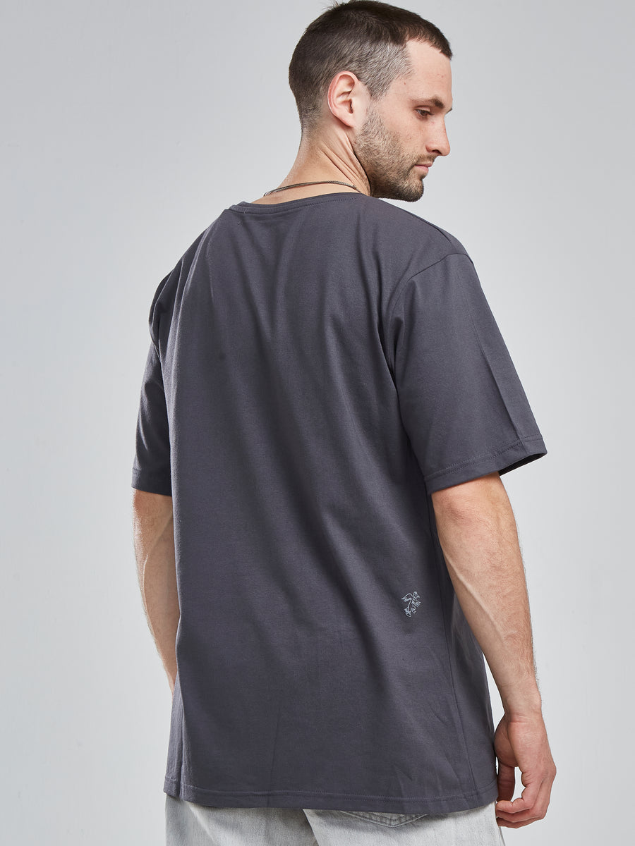 Polera Hombre Gris Manga Corta Crafted