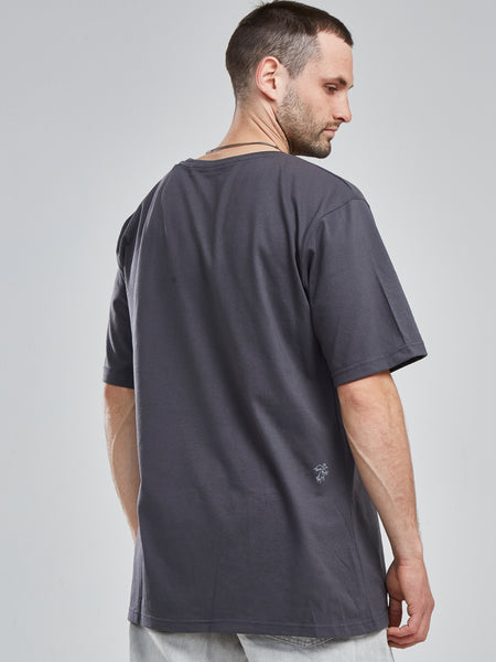 Polera Hombre Gris Manga Corta Crafted