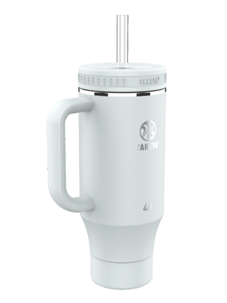 BOTELLA TAKEYA 950 ML STRAW TUMBLER CON MANGO BLANCA