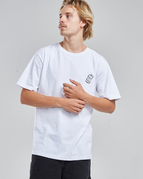 Polera Hombre Blanca Manga Corta Oil