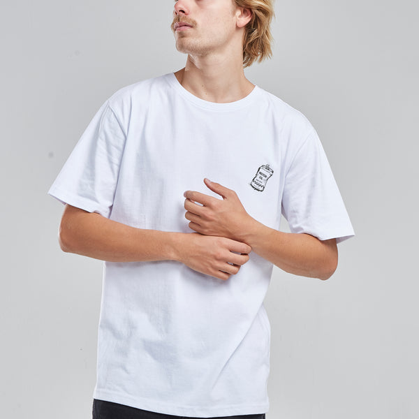 Polera Hombre Blanca Manga Corta Oil