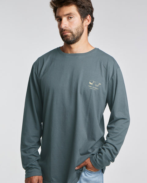 Polera ML Cascos Celeste