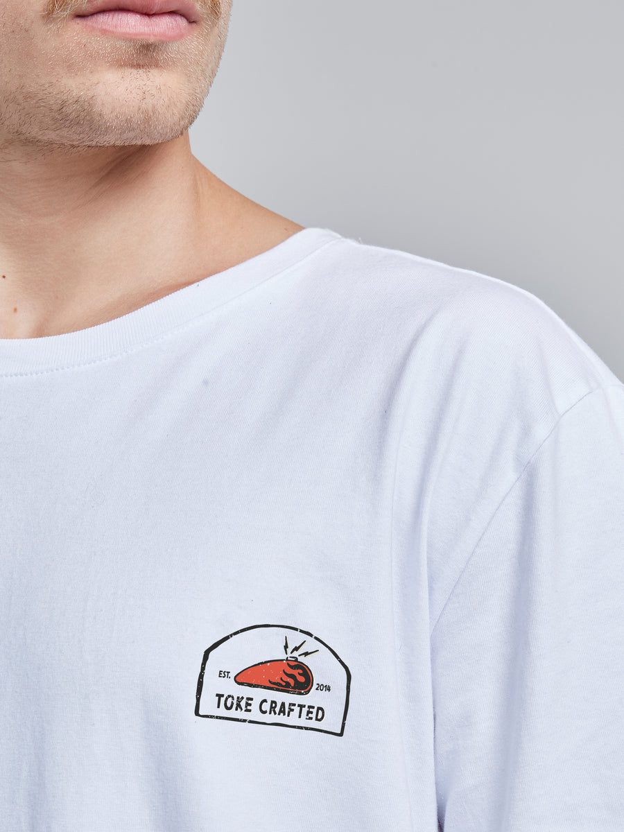 Polera Hombre Blanca Manga Corta Crafted