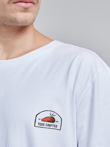 Polera Hombre Blanca Manga Corta Crafted