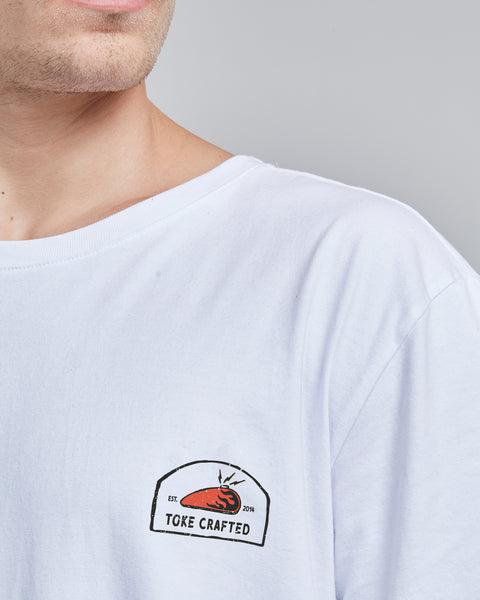 Polera Hombre Blanca Manga Corta Crafted