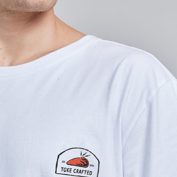 Polera Hombre Blanca Manga Corta Crafted