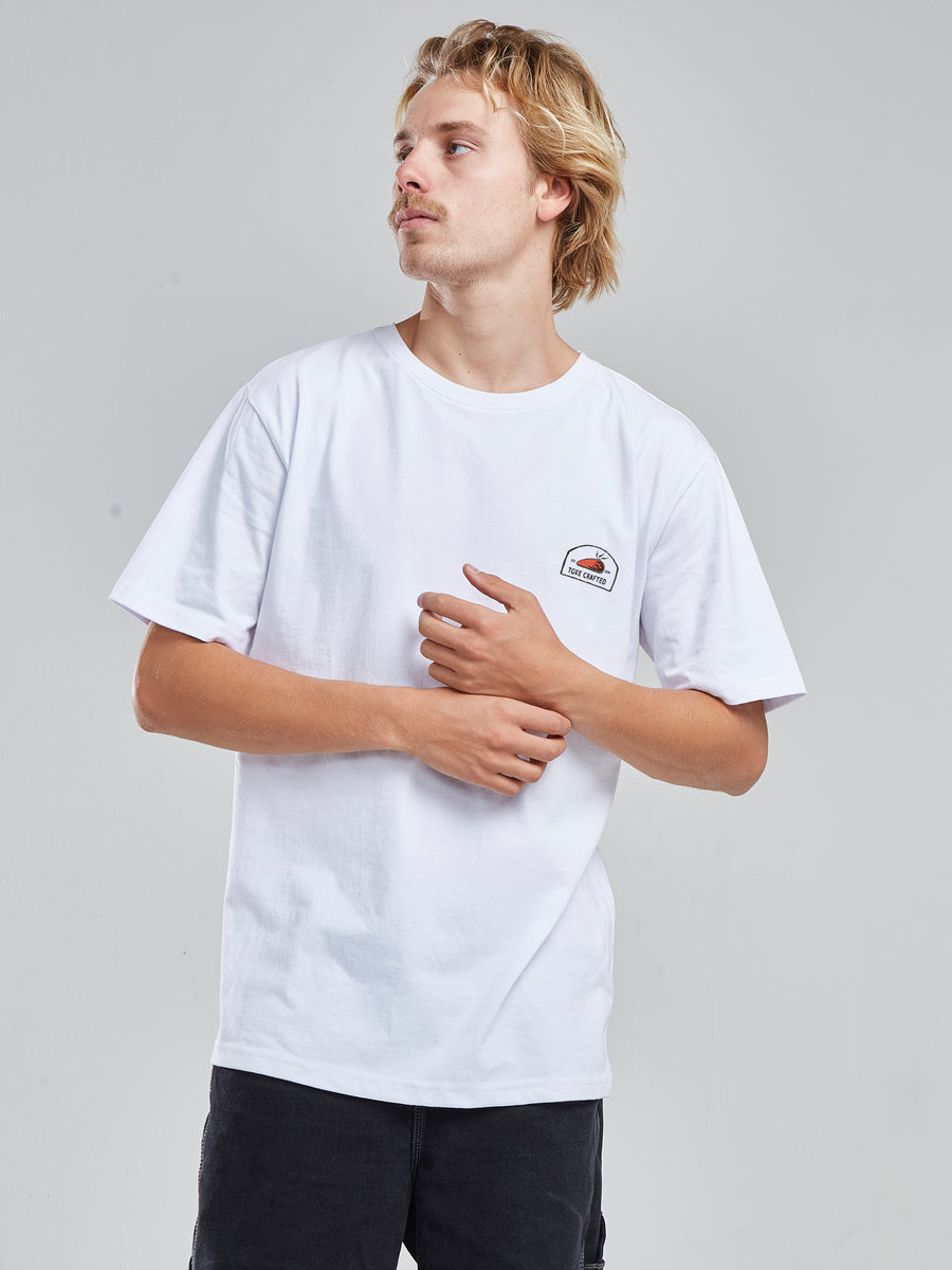 Polera Hombre Blanca Manga Corta Crafted