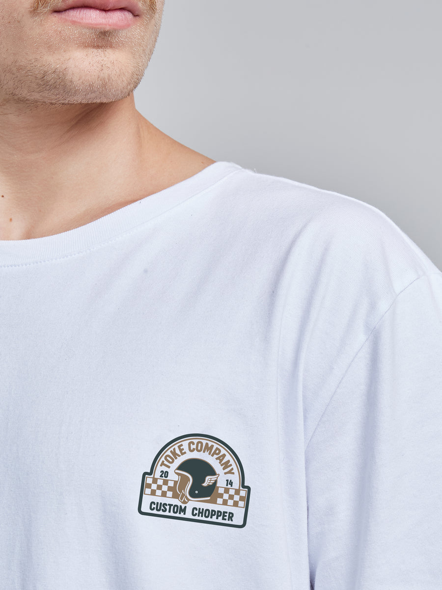 Polera Hombre Blanca Manga Corta Custom