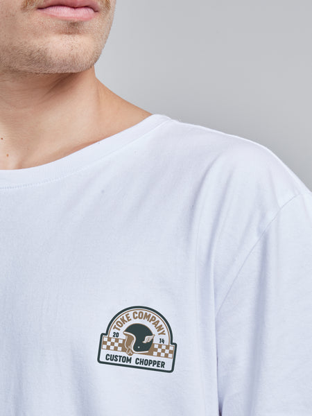 Polera Hombre Blanca Manga Corta Custom