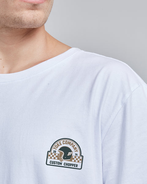 Polera Hombre Blanca Manga Corta Custom