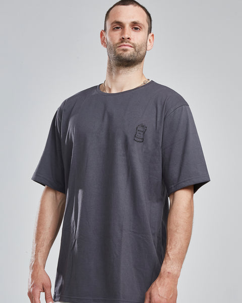 Polera Hombre Gris Manga Corta Oil