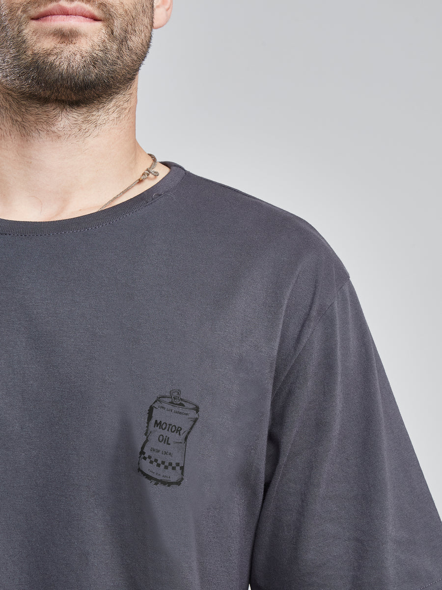 Polera Hombre Gris Manga Corta Oil