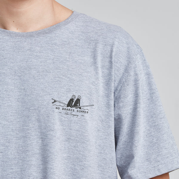 Polera Hombre Gris Melange Manga Corta Waves