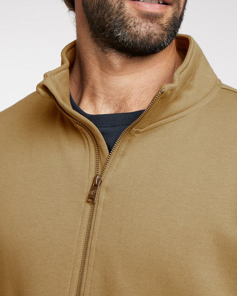 Poleron Café Hombre Half Zipper