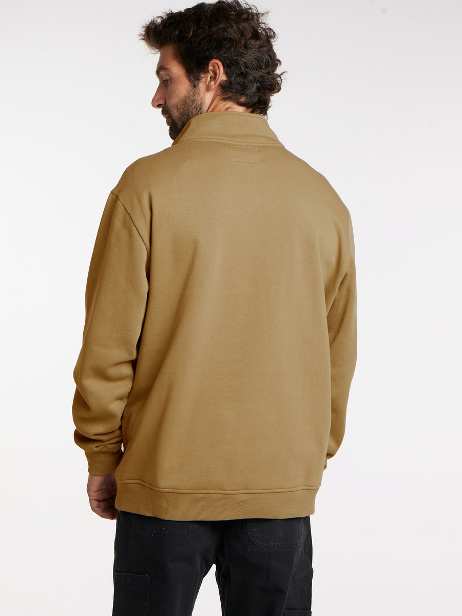 Poleron Café Hombre Half Zipper