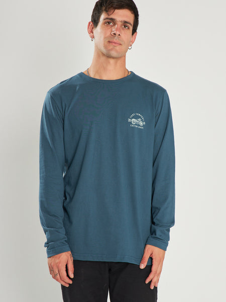 Polera Azul Manga Larga Moto