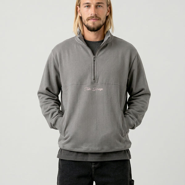 Poleron Half Zipper Gris Hombre Ozzy