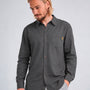 Camisa Manga Larga Hombre Lino Gris
