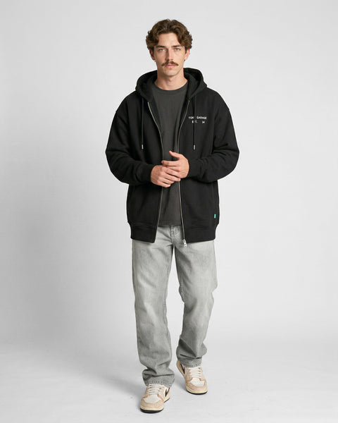 Poleron Full Zipper Negro Hombre Fuel