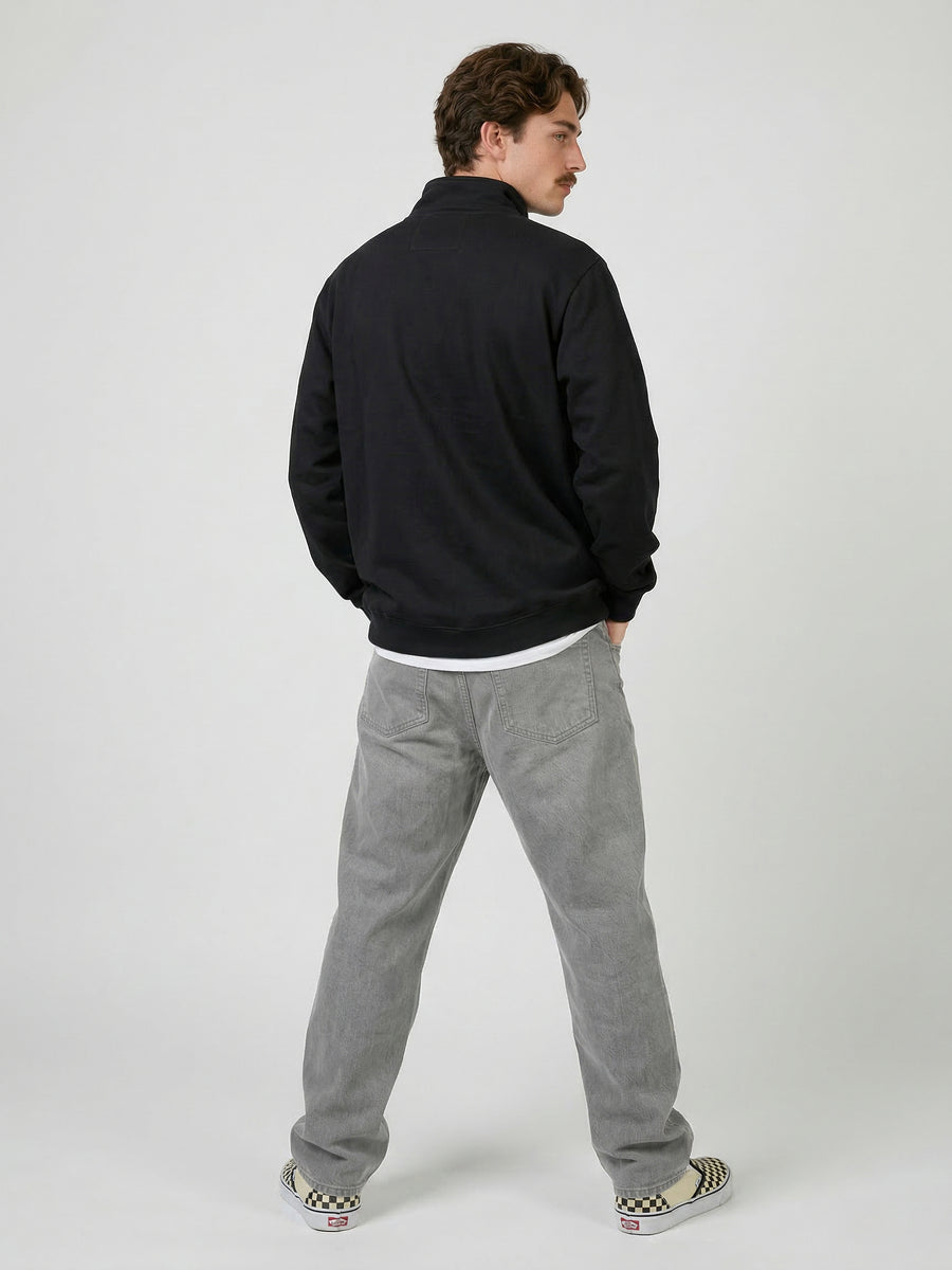 Poleron Half Zipper Negro Hombre Ozzy