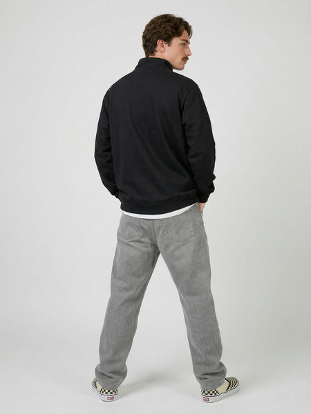 Poleron Half Zipper Negro Hombre Ozzy