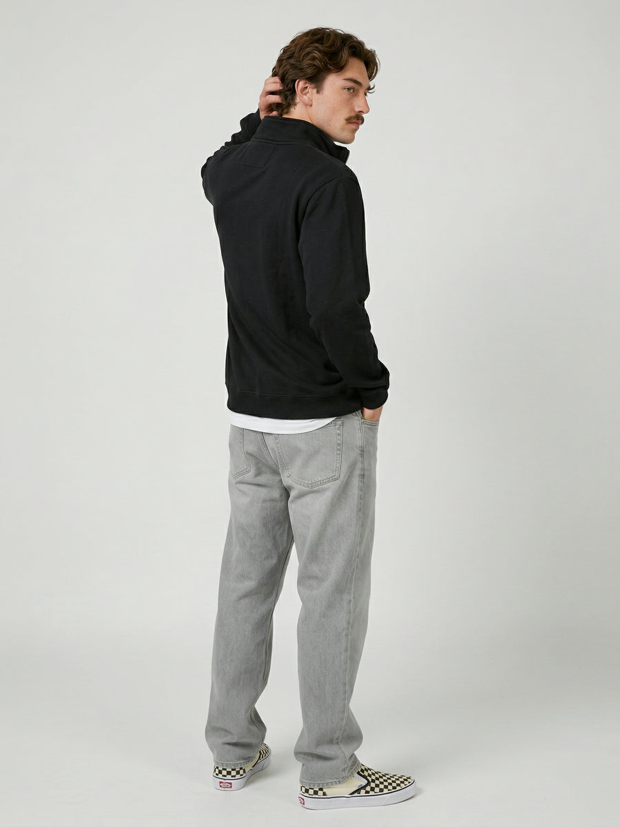 Poleron Half Zipper Negro Hombre Ozzy