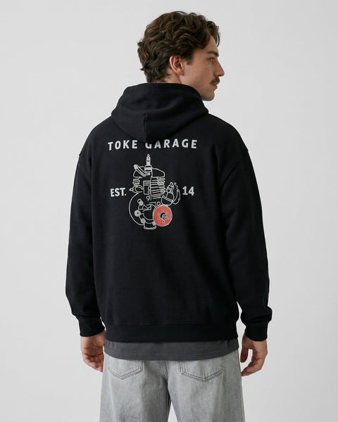 Poleron Full Zipper Negro Hombre Fuel