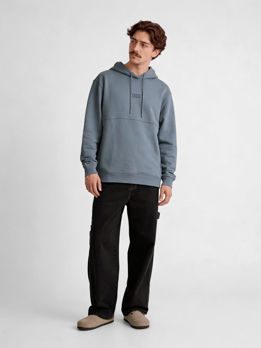 Poleron Hombre Hoodie Azul Lines