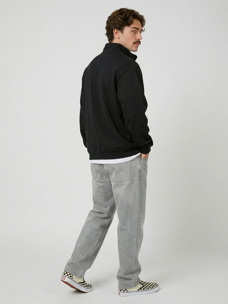 Poleron Half Zipper Negro Hombre Ozzy