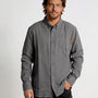 Camisa Manga Larga Hombre Algodón Gris