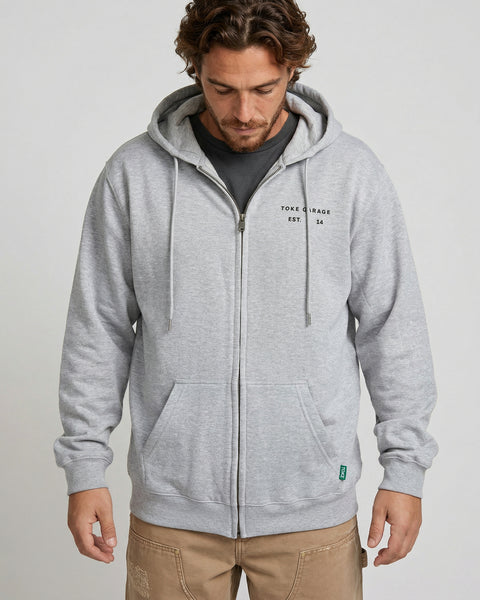 Poleron Full Zipper Melange Hombre Fuel