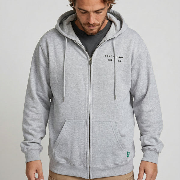 Poleron Full Zipper Melange Hombre Fuel