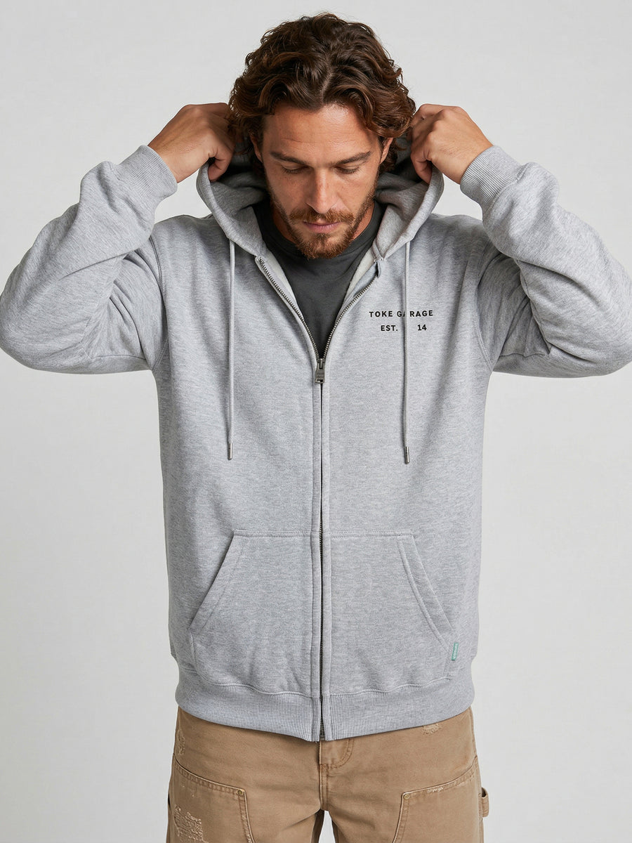 Poleron Full Zipper Melange Hombre Fuel