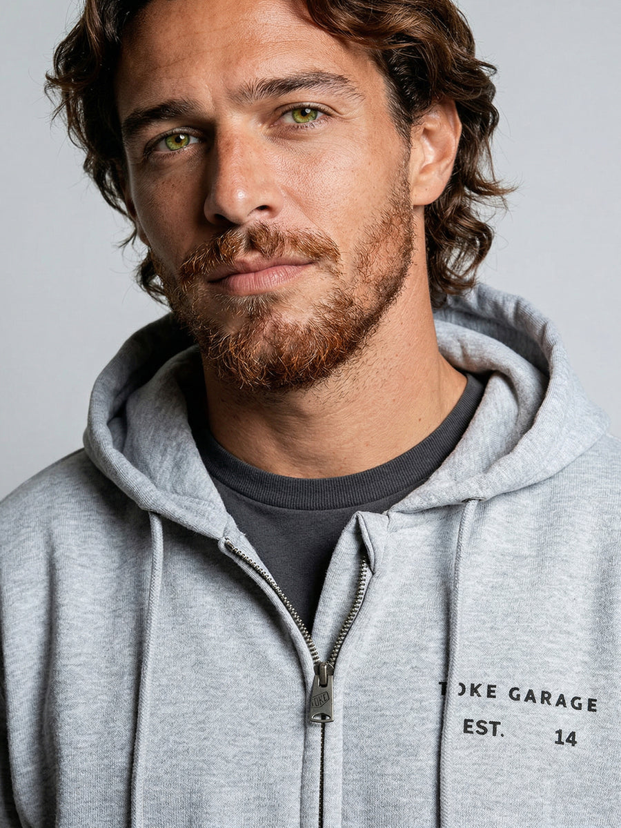 Poleron Full Zipper Melange Hombre Fuel