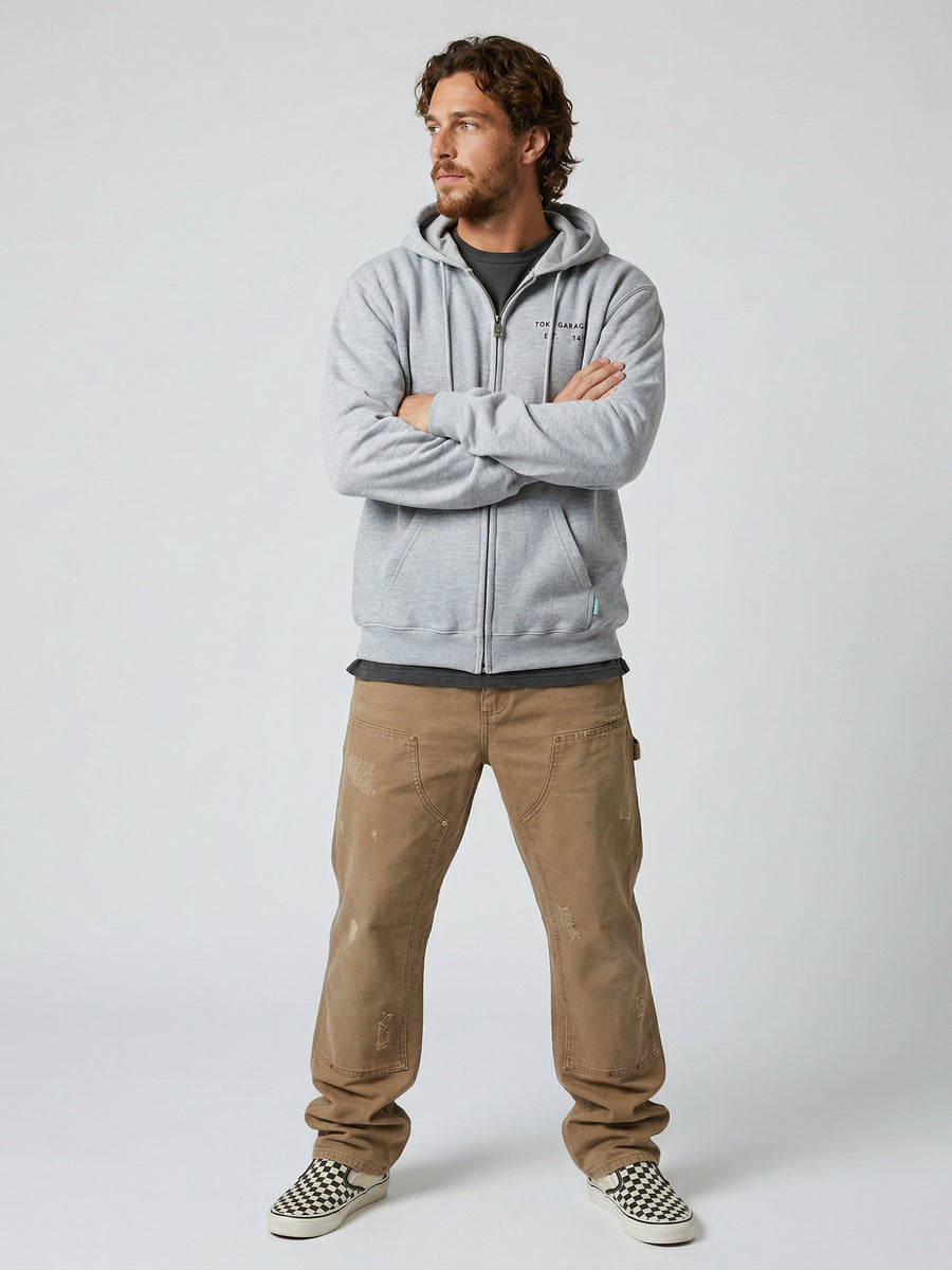 Poleron Full Zipper Melange Hombre Fuel