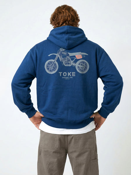 Poleron Hoodie Azul Hombre Maico
