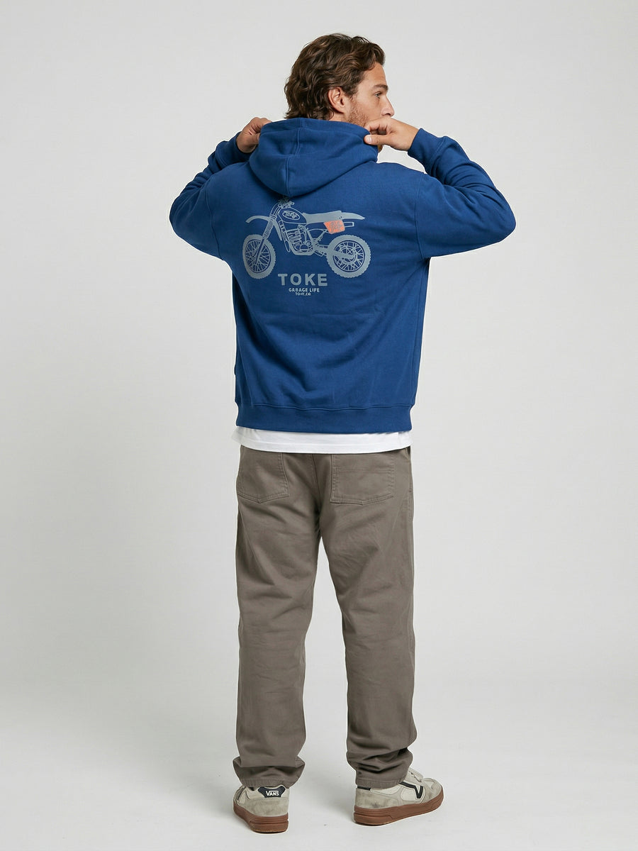 Poleron Hoodie Azul Hombre Maico