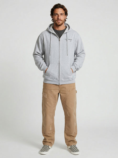 Poleron Full Zipper Melange Hombre Fuel
