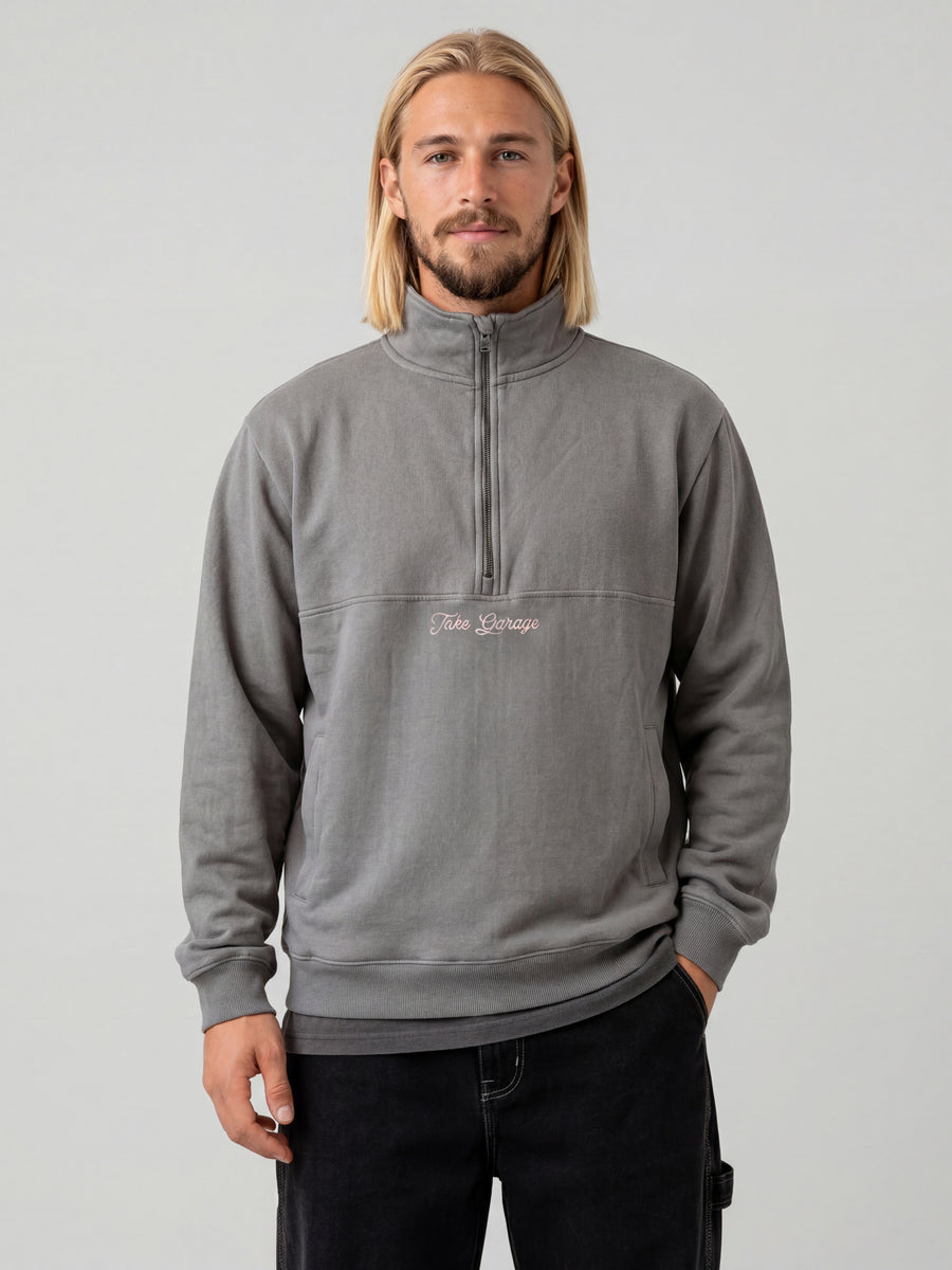 Poleron Half Zipper Gris Hombre Ozzy