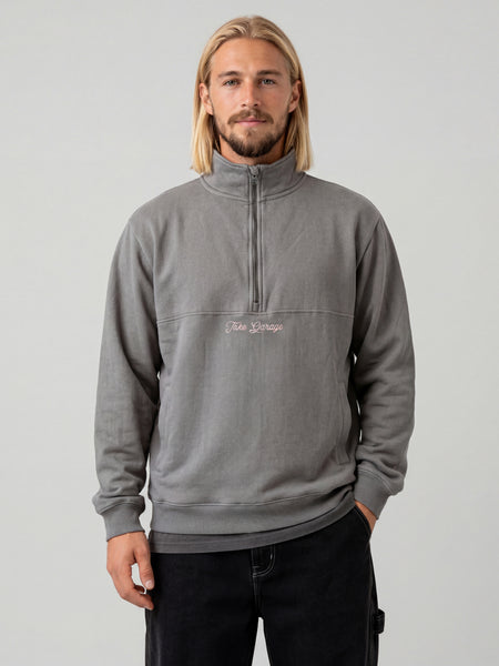 Poleron Half Zipper Gris Hombre Ozzy