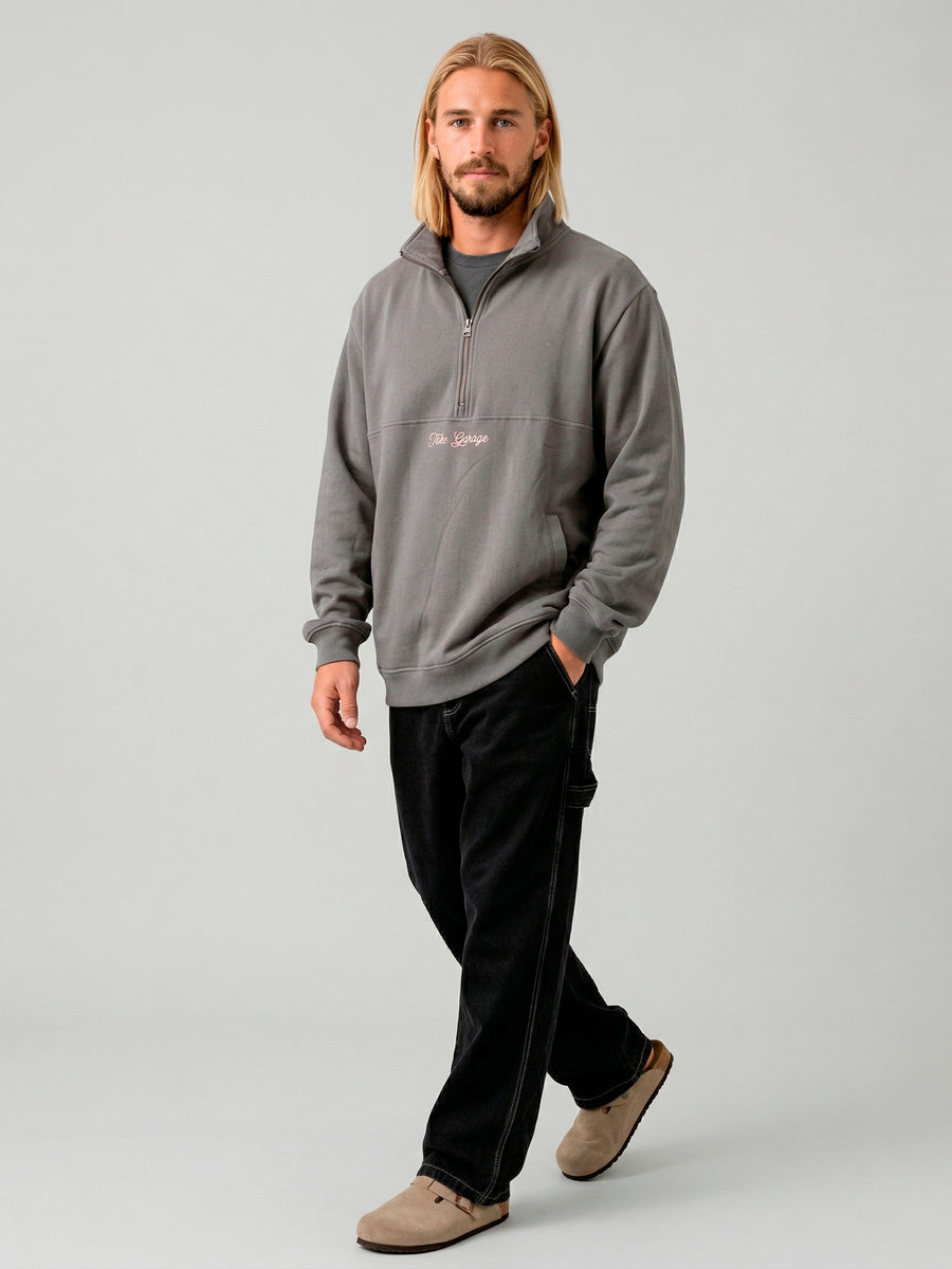 Poleron Half Zipper Gris Hombre Ozzy